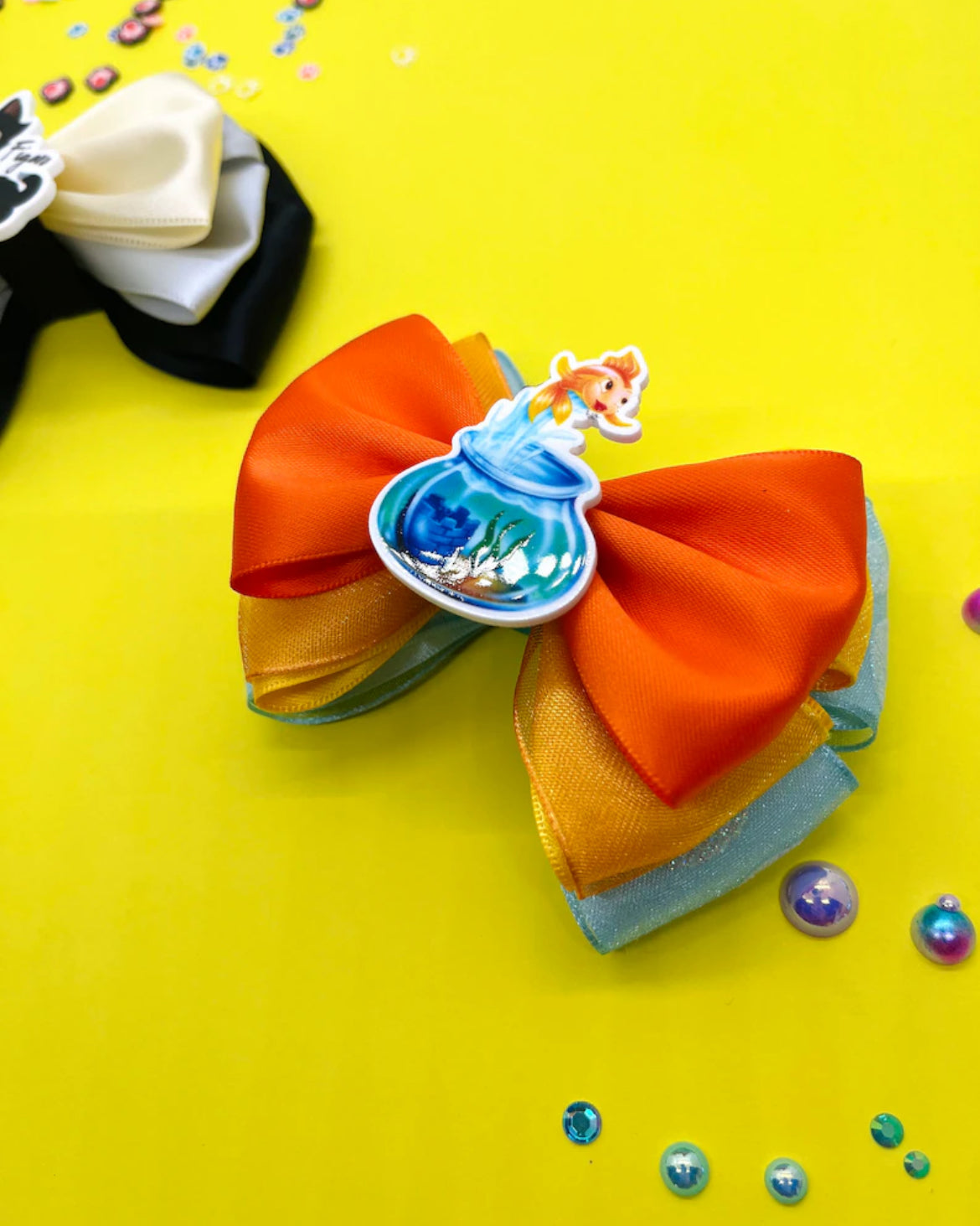 Cat and Fish Inspired Hair Bows
