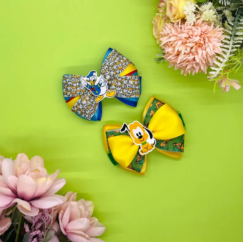 Duck and Dog Inspired Hair Bows