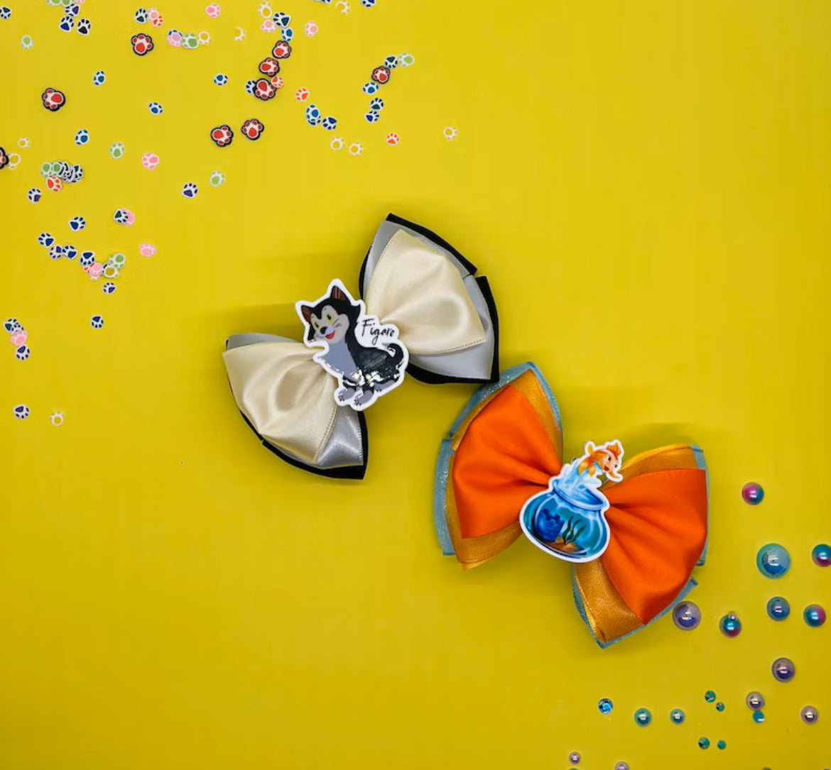 Cat and Fish Inspired Hair Bows