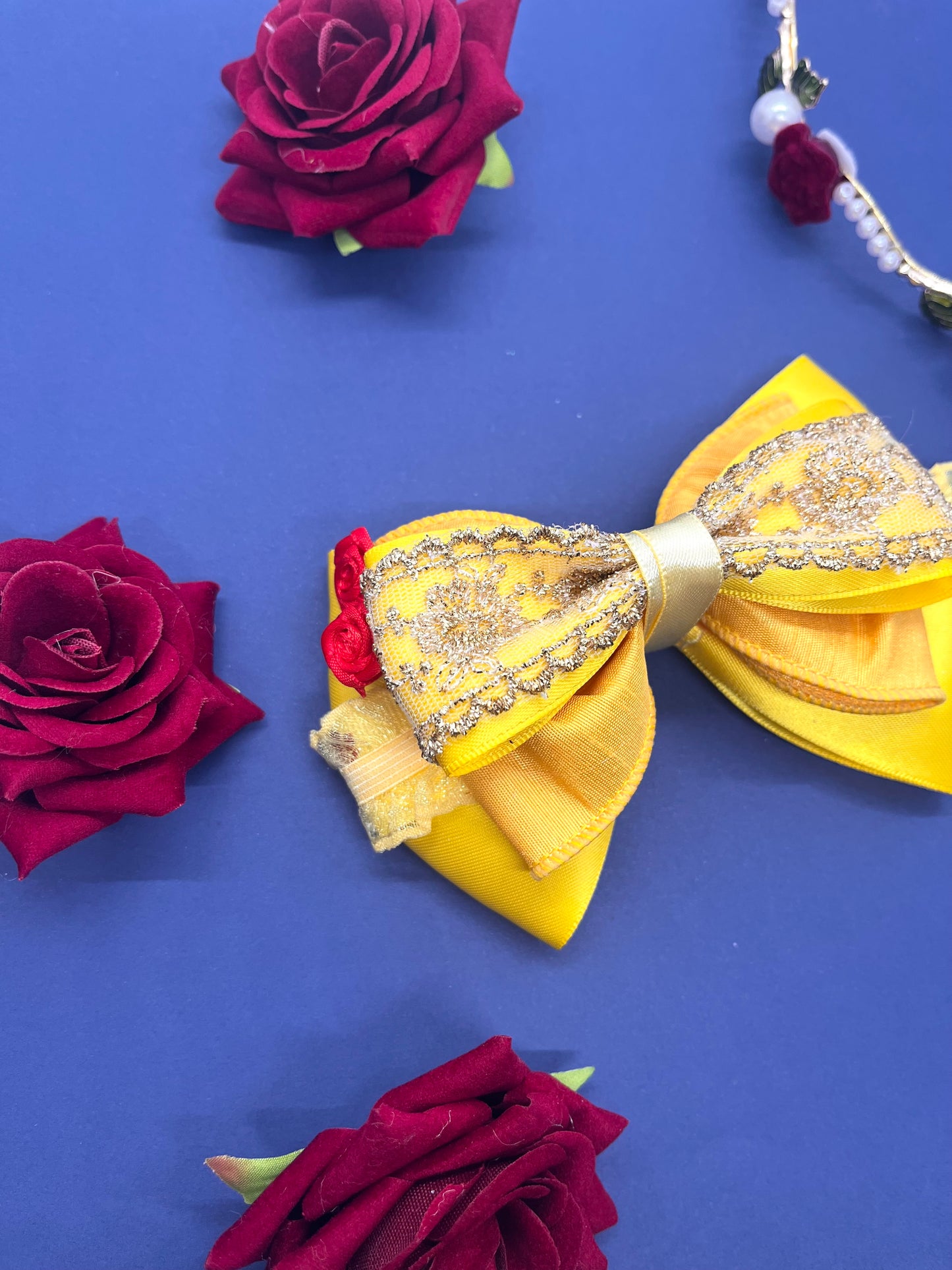 Rose Princess Inspired Hair Bow