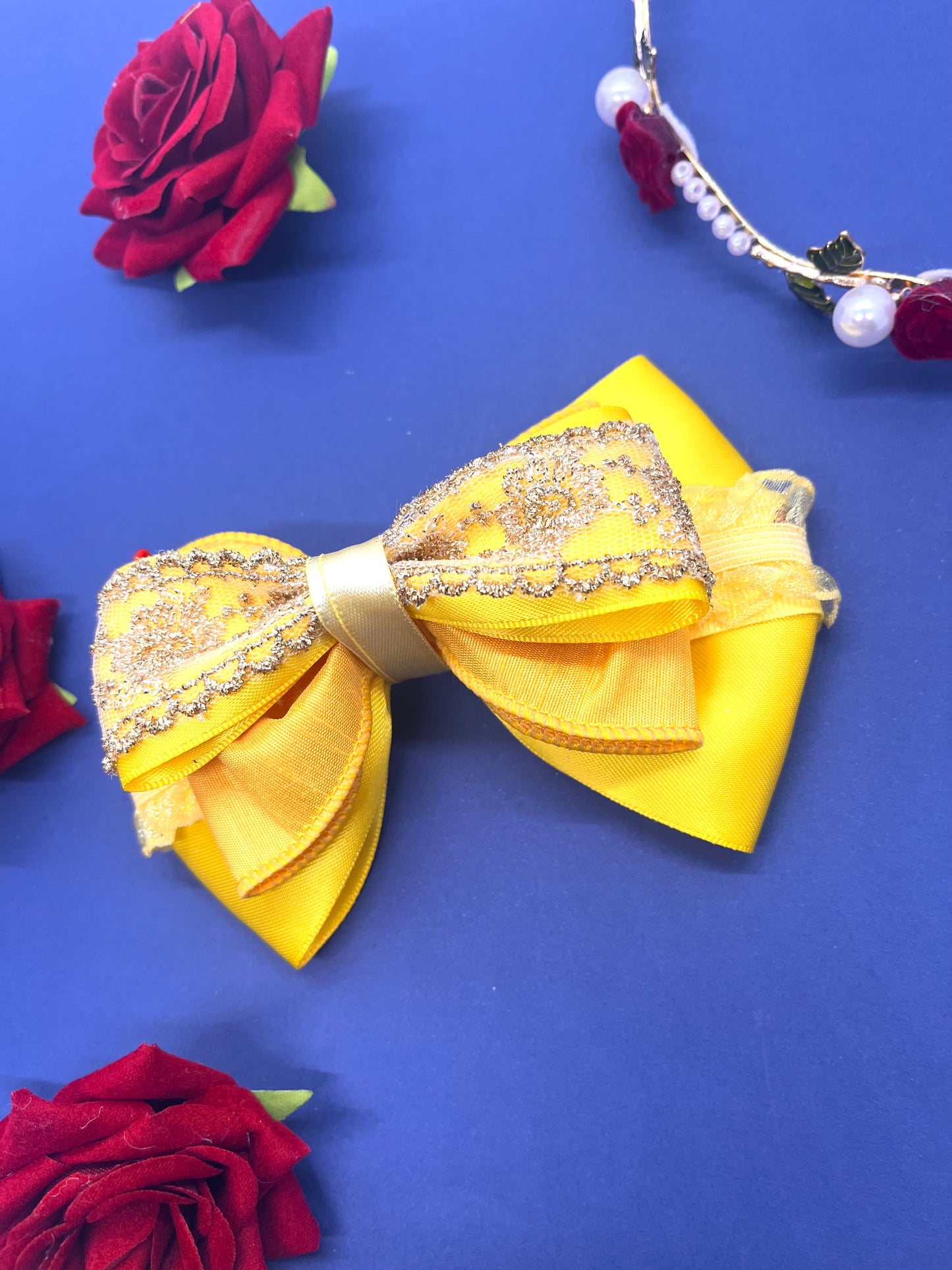Rose Princess Inspired Hair Bow