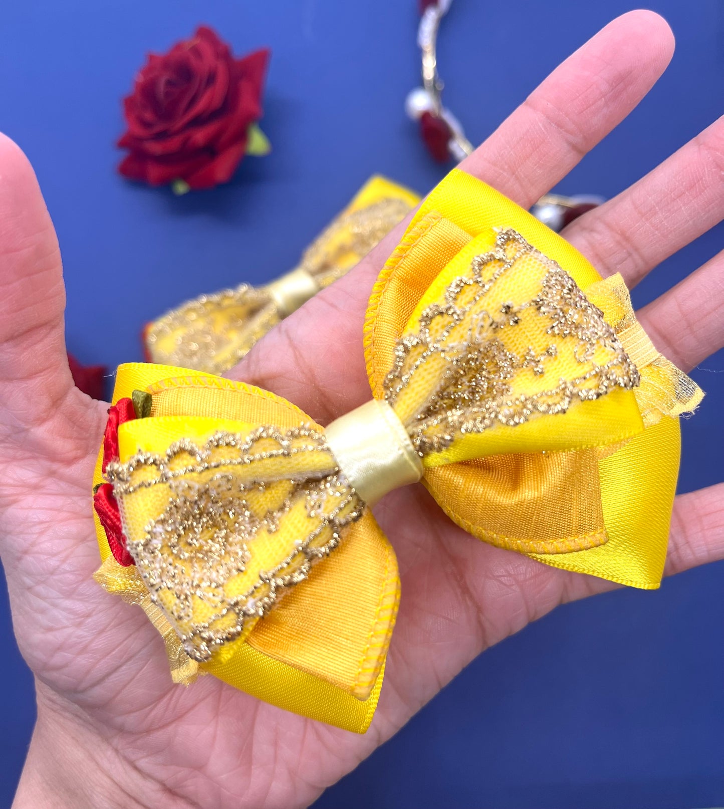 Rose Princess Inspired Hair Bow