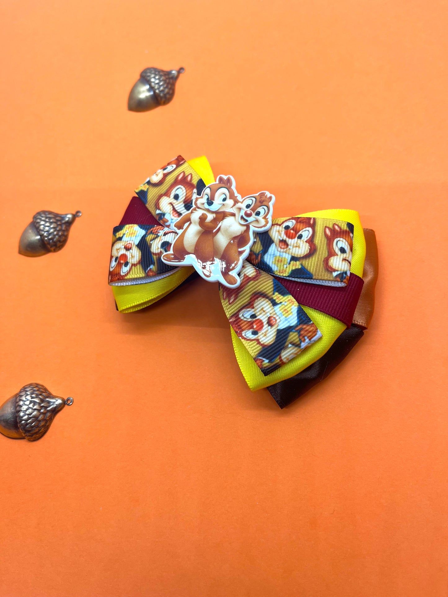 Chipmunk Inspired Hair Bow