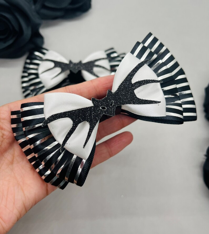 Skeleton Inspired Hair Bow