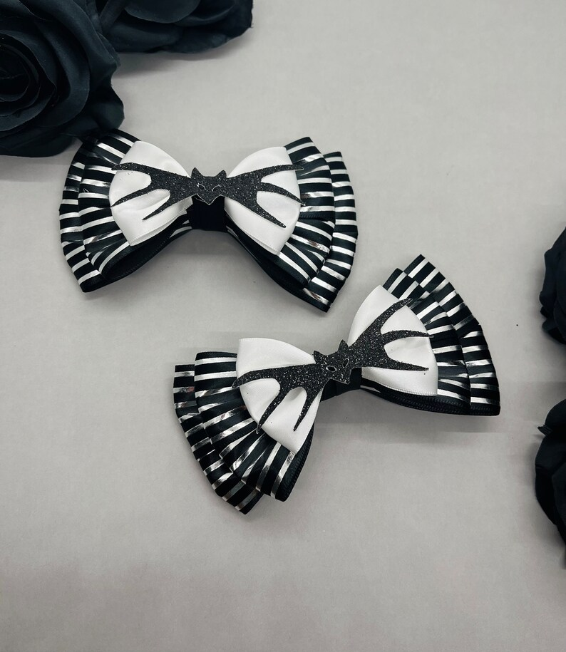 Skeleton Inspired Hair Bow