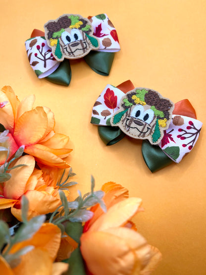 Mini Fall Dog Inspired Hair Bow
