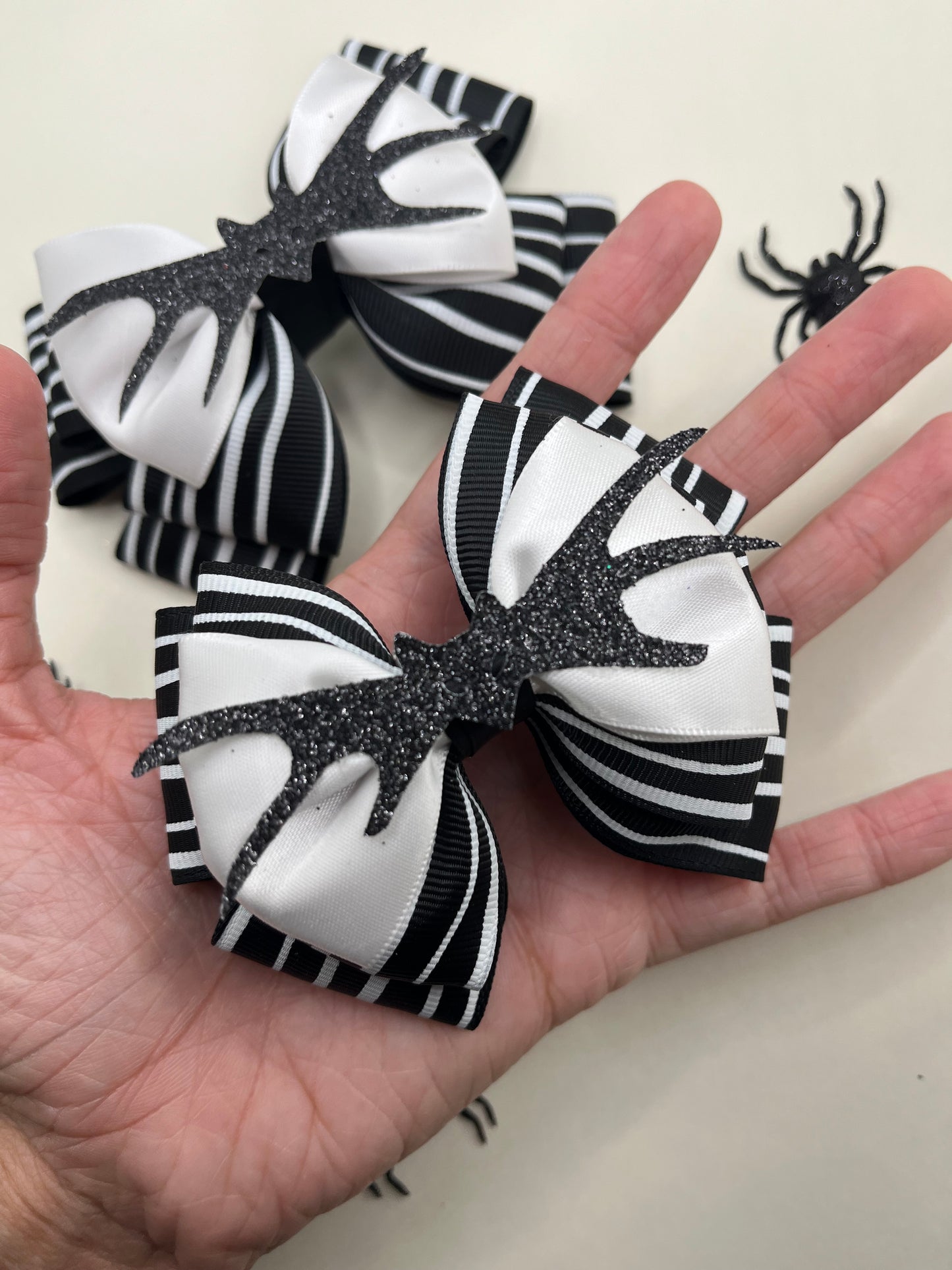 Skeleton Inspired Hair Bow