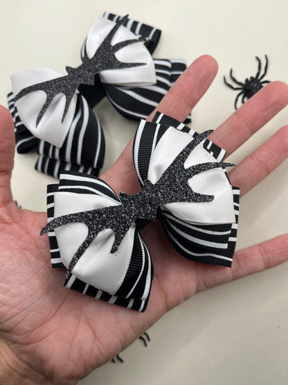 Skeleton Inspired Hair Bow