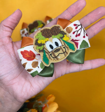 Mini Fall Dog Inspired Hair Bow