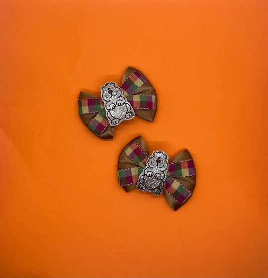 Mini Beaver Inspired Hair Bow