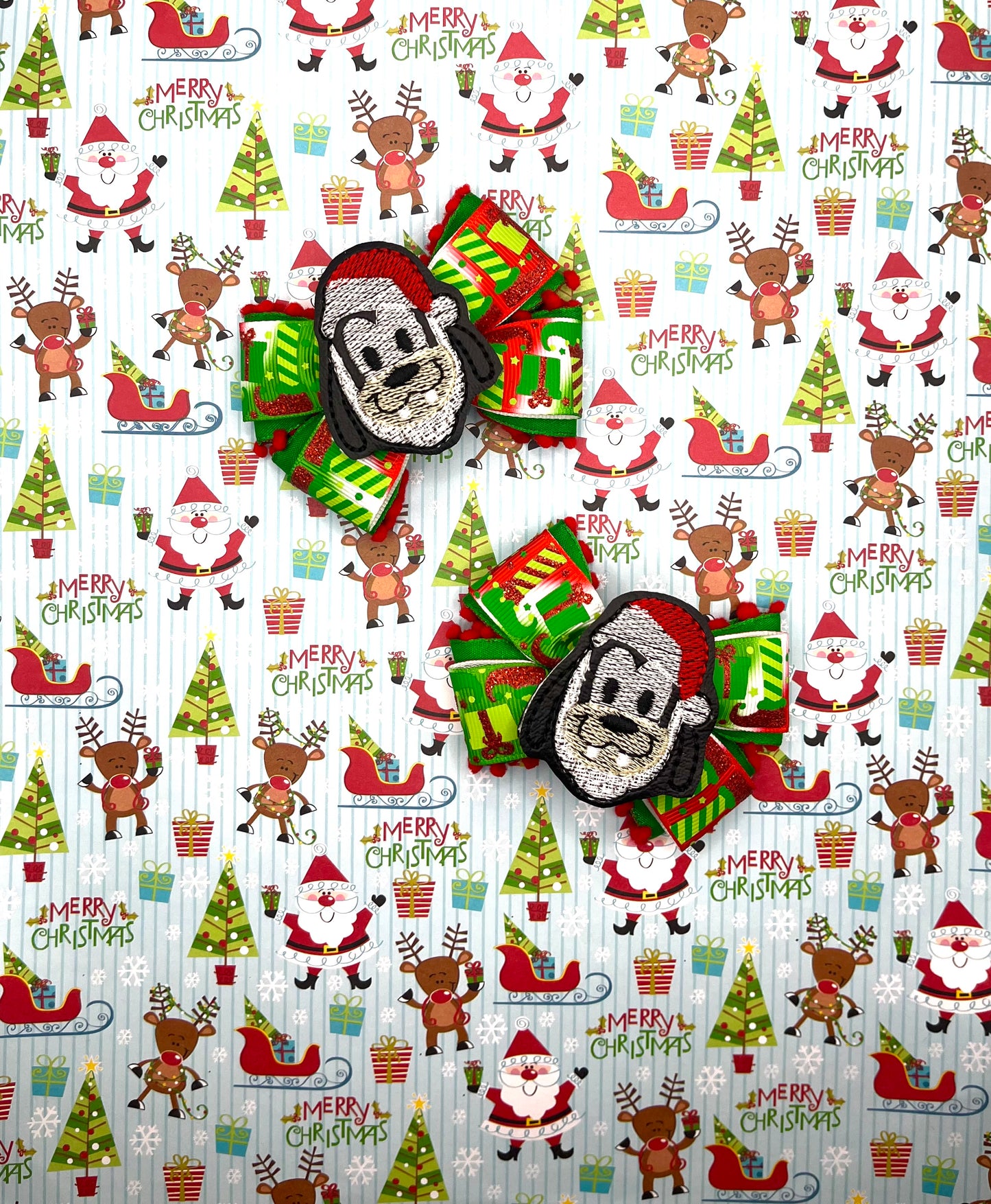 Mini Santa Inspired Hair Bow