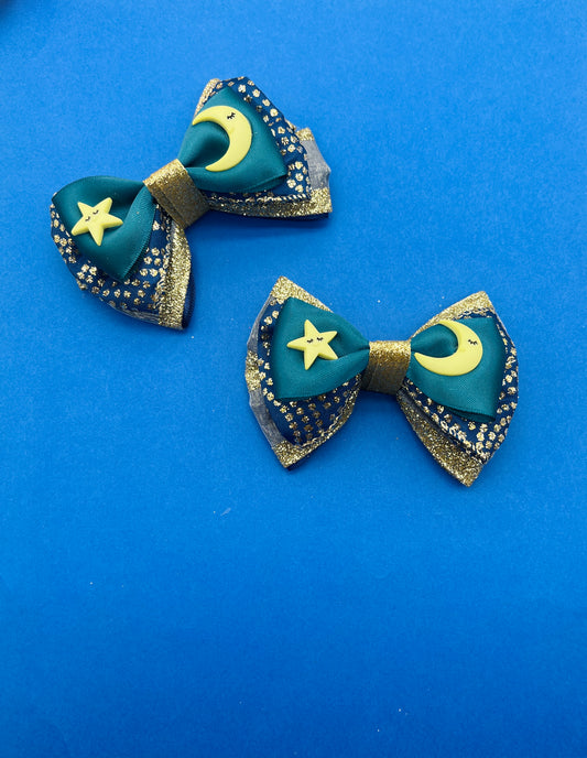 Moon and Stars Hair Bow