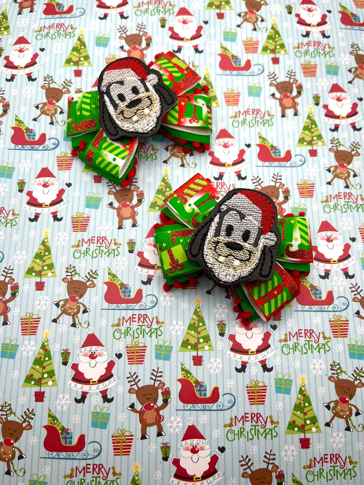 Mini Santa Inspired Hair Bow