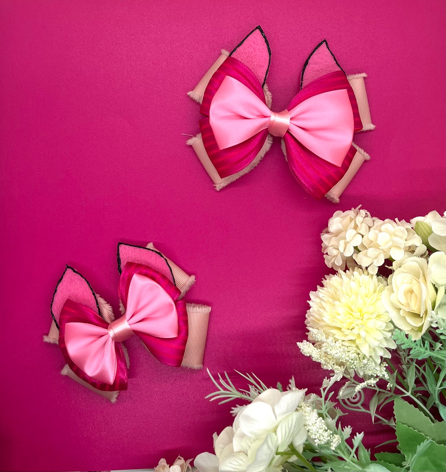 Pig Inspired Hair Bow