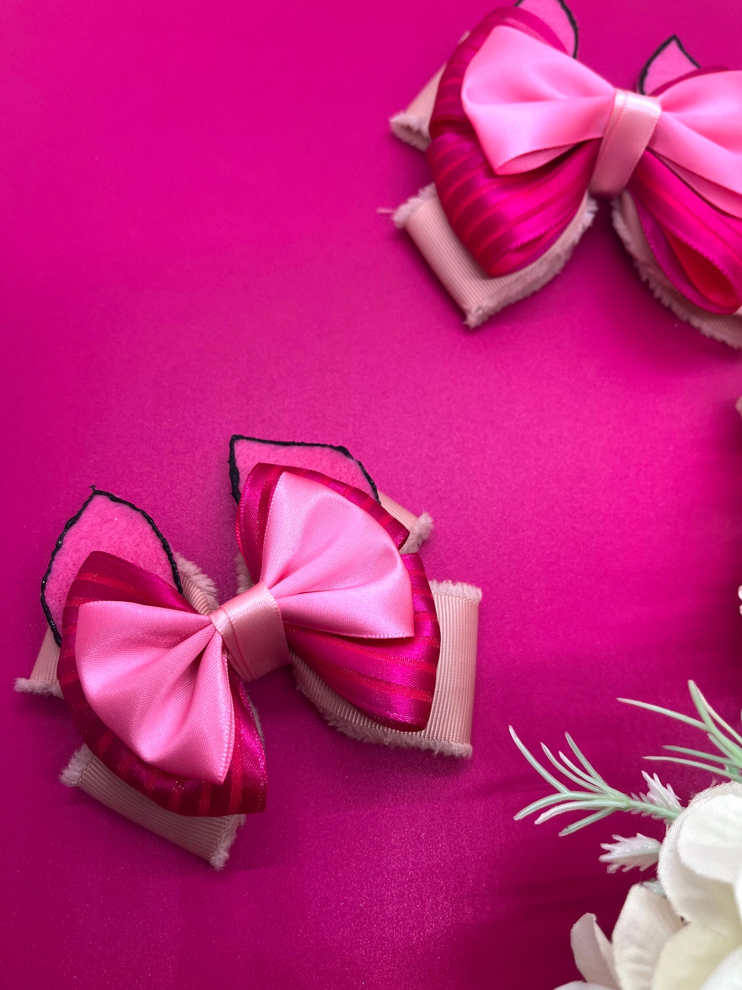 Pig Inspired Hair Bow