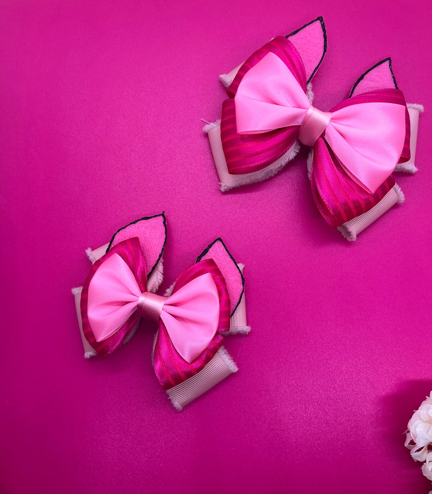 Pig Inspired Hair Bow