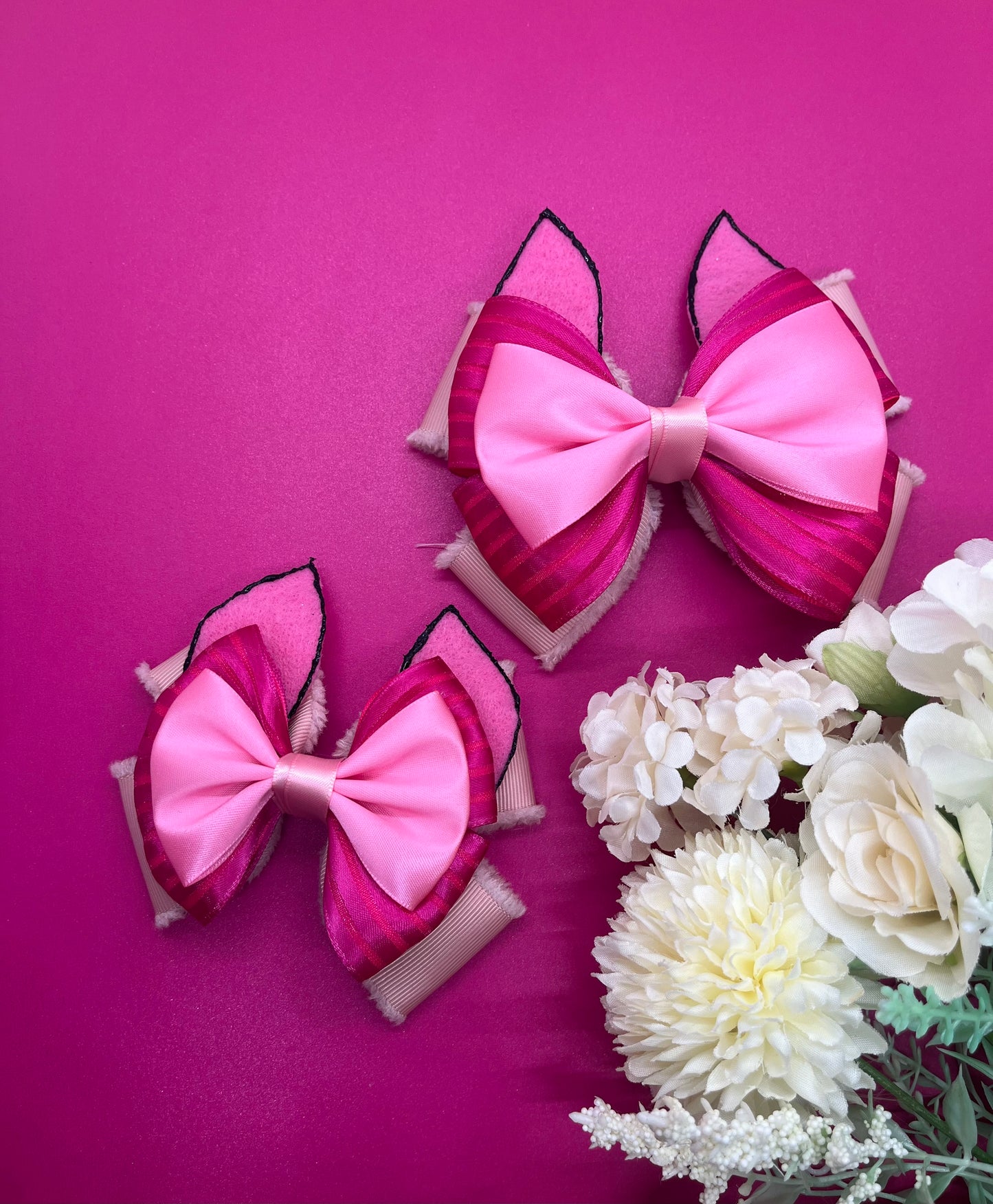 Pig Inspired Hair Bow