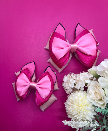 Pig Inspired Hair Bow