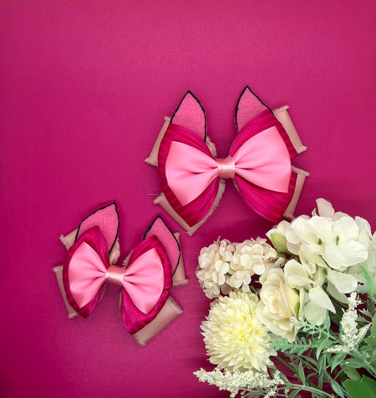 Pig Inspired Hair Bow