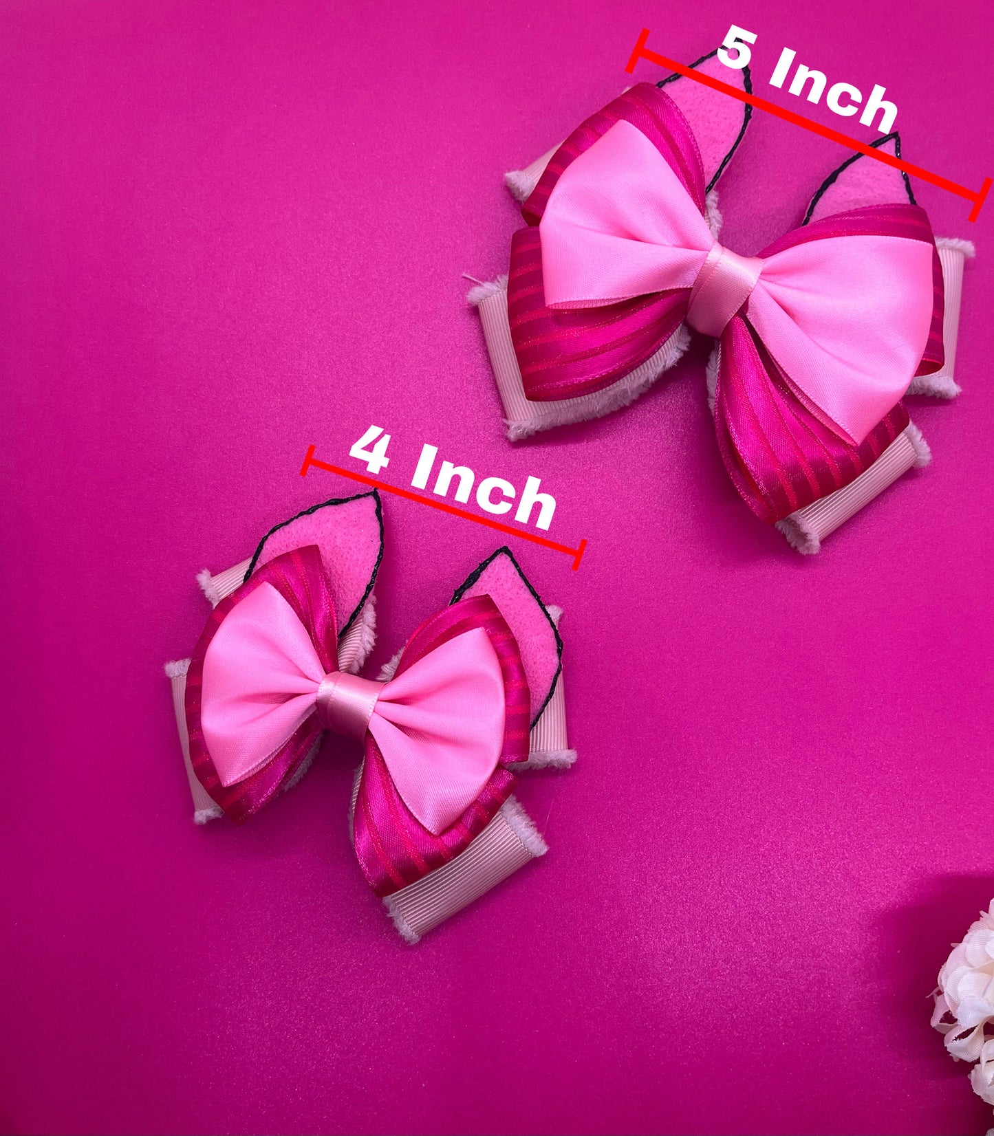Pig Inspired Hair Bow