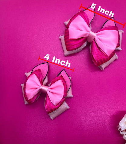 Pig Inspired Hair Bow